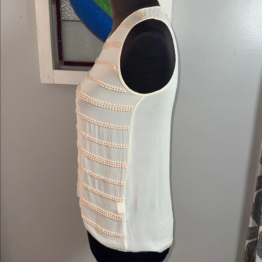 L'AGENCE Silk Beaded Stripe Sleeveless Blouse SZ S - Picture 4 of 10